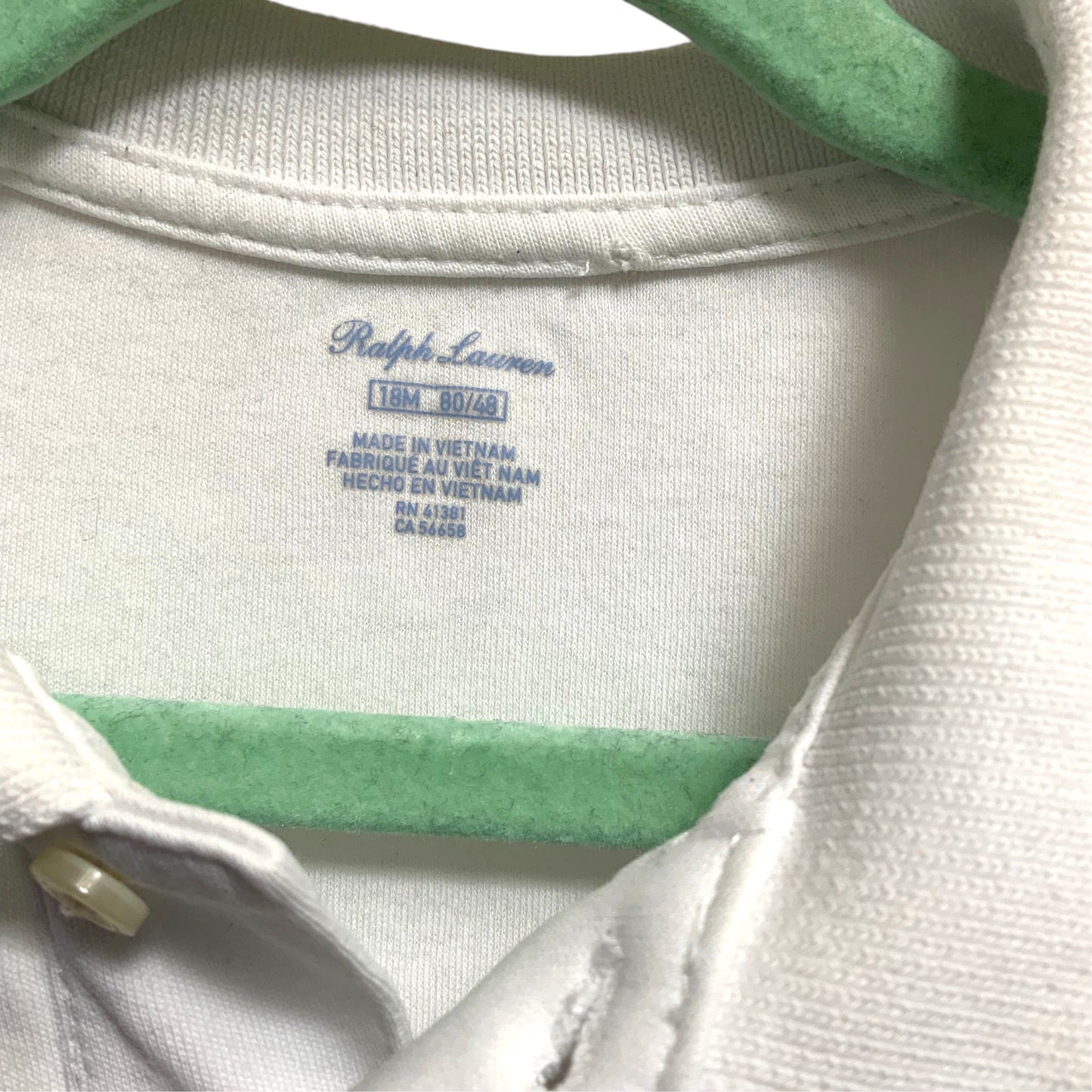 Ralph Lauren Polo Shirt | White Collared | Size 18M | Pre-Owned