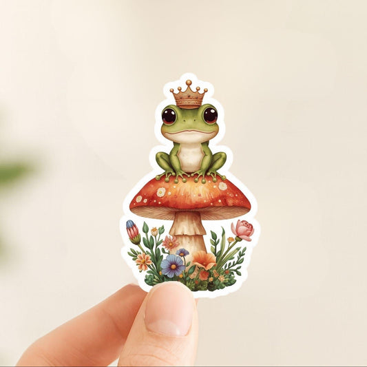 Frog Prince on Toadstool sticker, single design