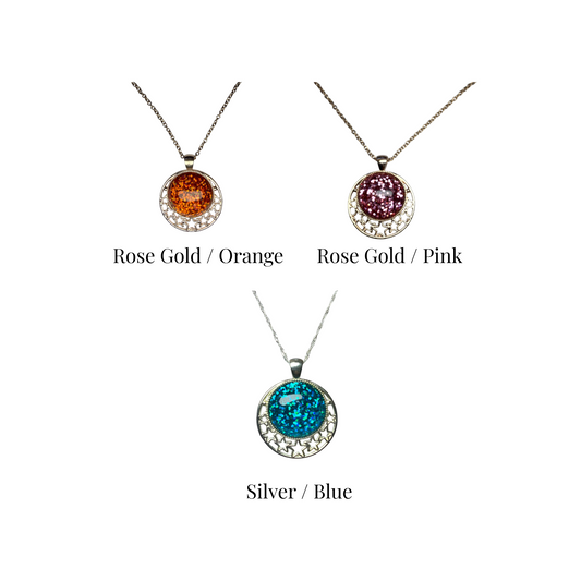 Glitter star pendant necklace, alternate angle