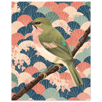 Songbird Serenity Japanese Art Wall Poster 20x25 cm 8x10″
