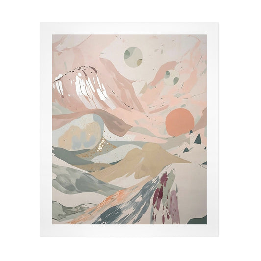 Celestial Dusk – Abstract Pastel Landscape Canvas Wall Art Print 20"x24" (50 x 60cm)