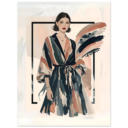 Kimono Chic Fashion Illustration Wall Art Poster 45x60 cm 18x24″