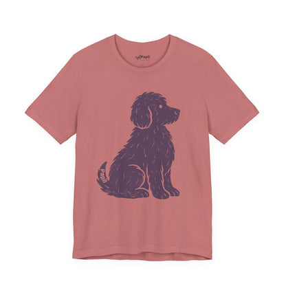 Cute Sitting Puppy Unisex T-Shirt — Whimsical Dog Graphic Tee Mauve