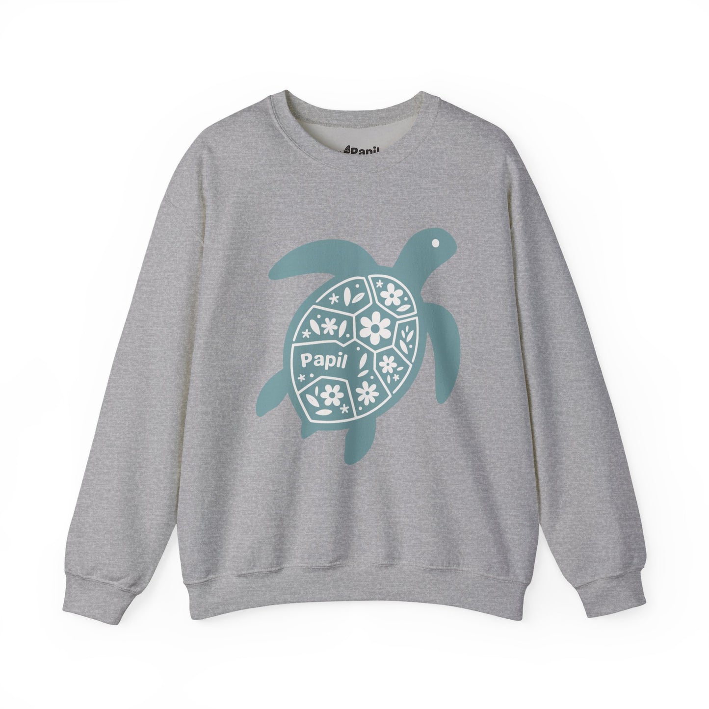 Shell Yeah! Floral Sea Turtle Cosy Crewneck Sweatshirt Sport Grey