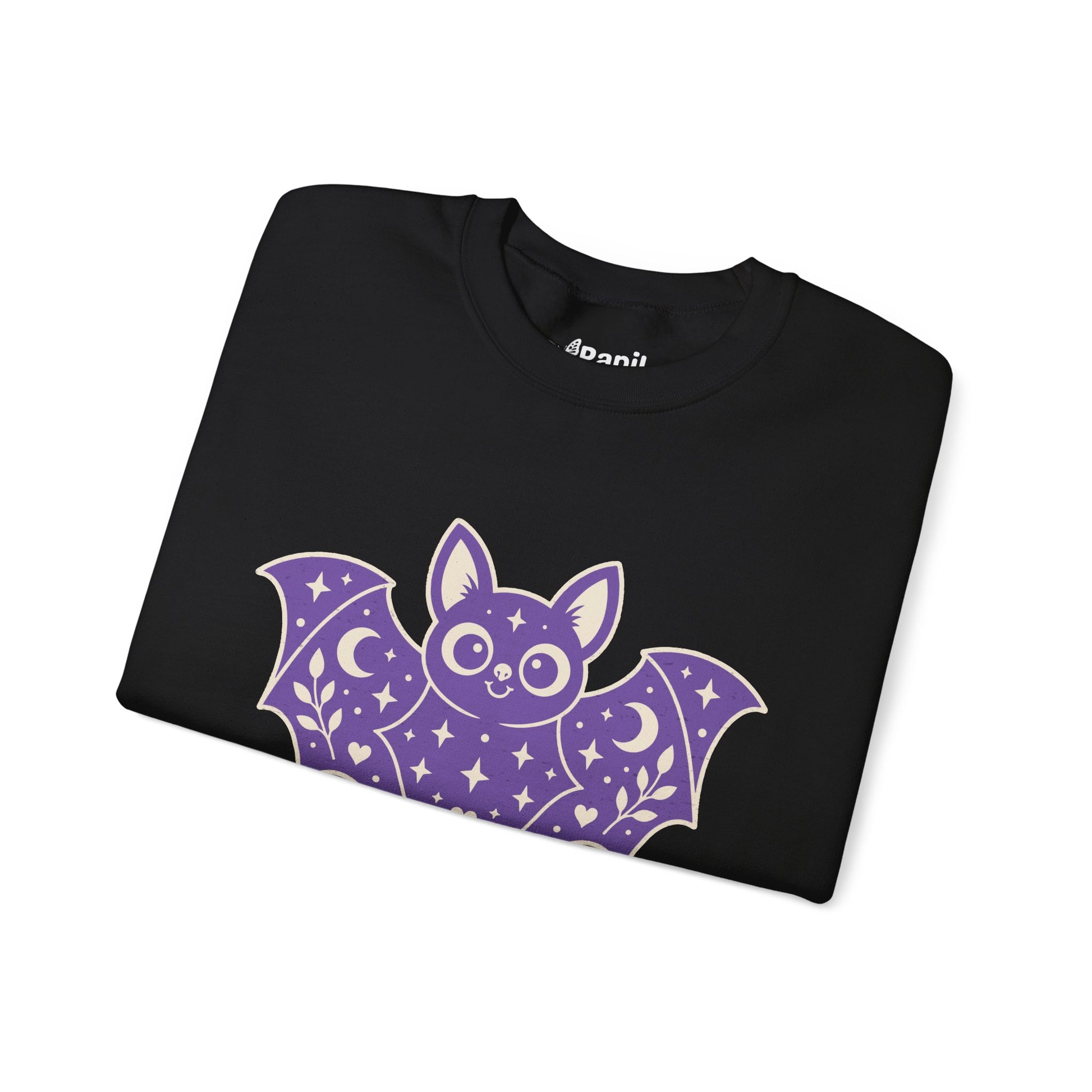 Moonlit Magic — Cute Purple Bat Halloween Crewneck Sweatshirt