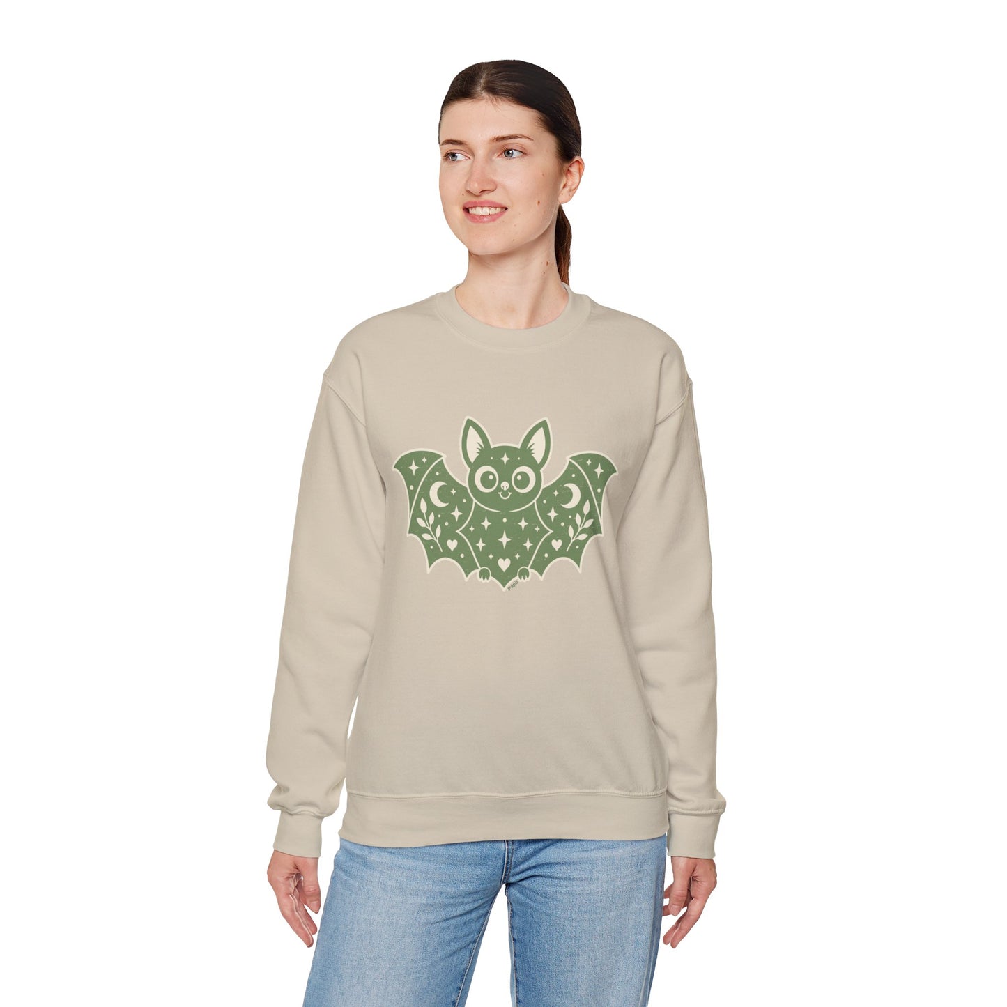 Moonlit Magic — Cute Purple Bat Halloween Crewneck Sweatshirt