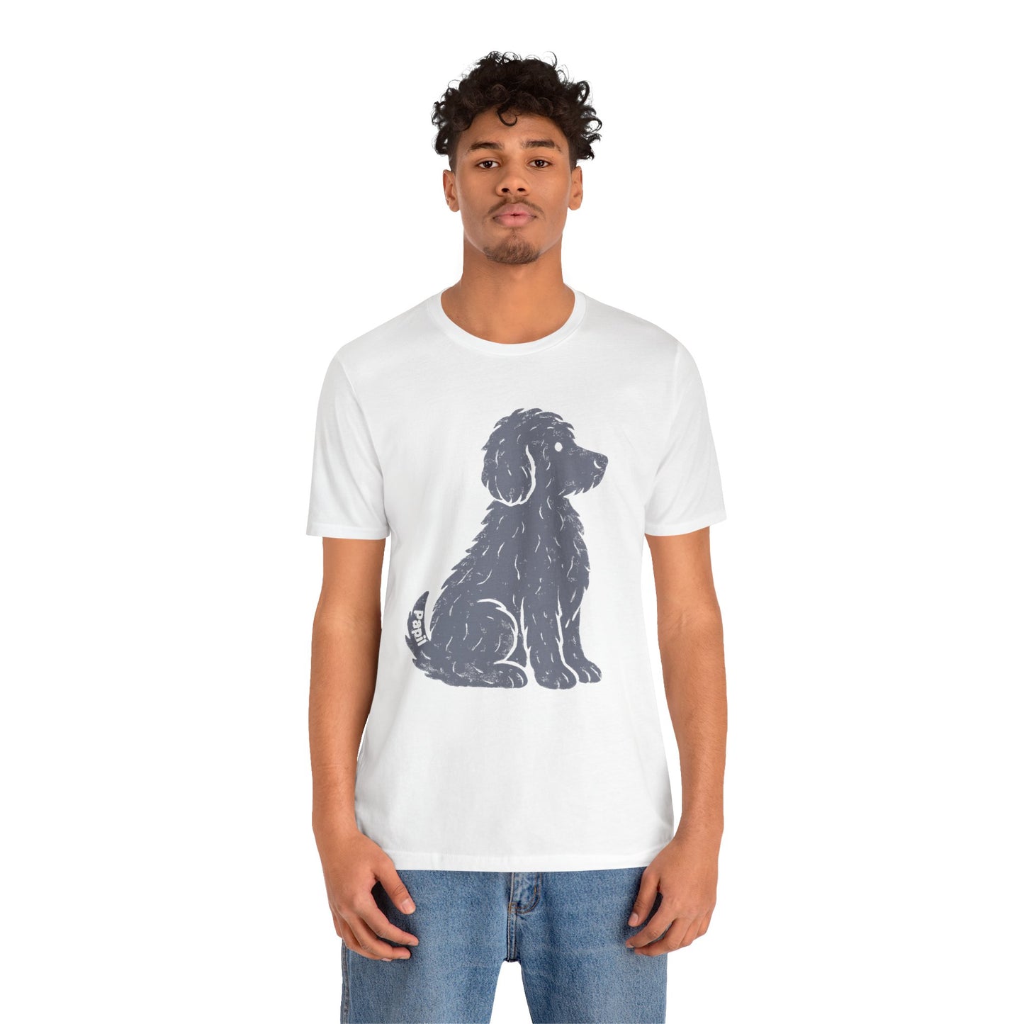 Cute Sitting Puppy Unisex T-Shirt — Whimsical Dog Graphic Tee
