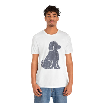 Cute Sitting Puppy Unisex T-Shirt — Whimsical Dog Graphic Tee