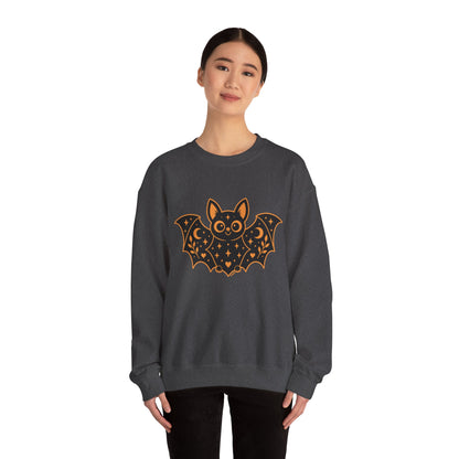 Moonlit Magic — Cute Purple Bat Halloween Crewneck Sweatshirt
