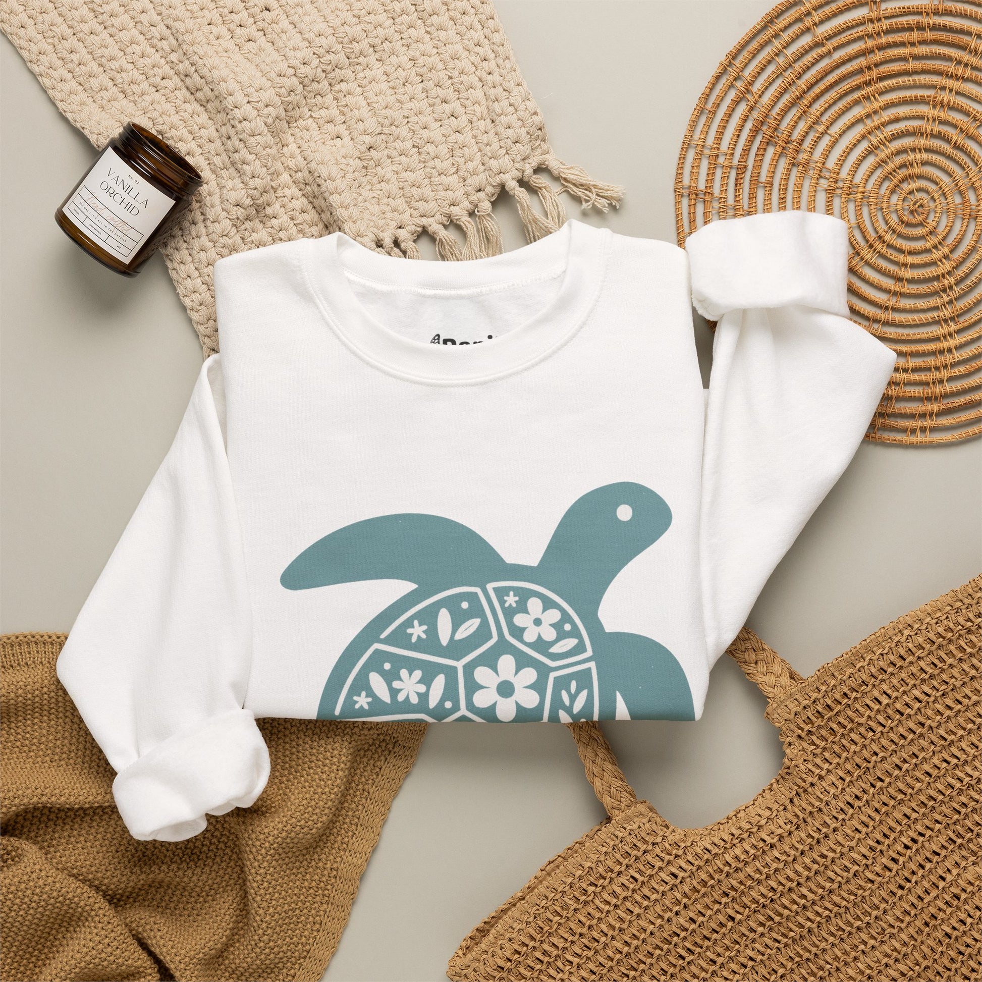 Shell Yeah! Floral Sea Turtle Cosy Crewneck Sweatshirt