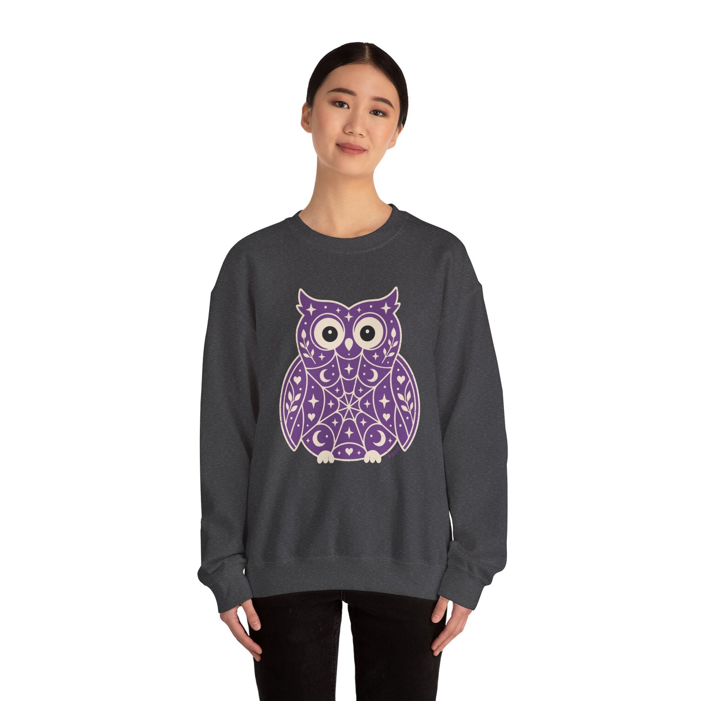 Wise & Whimsical — Folk Owl Cosy Crewneck Sweatshirt
