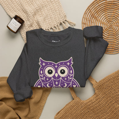 Wise & Whimsical — Folk Owl Cosy Crewneck Sweatshirt