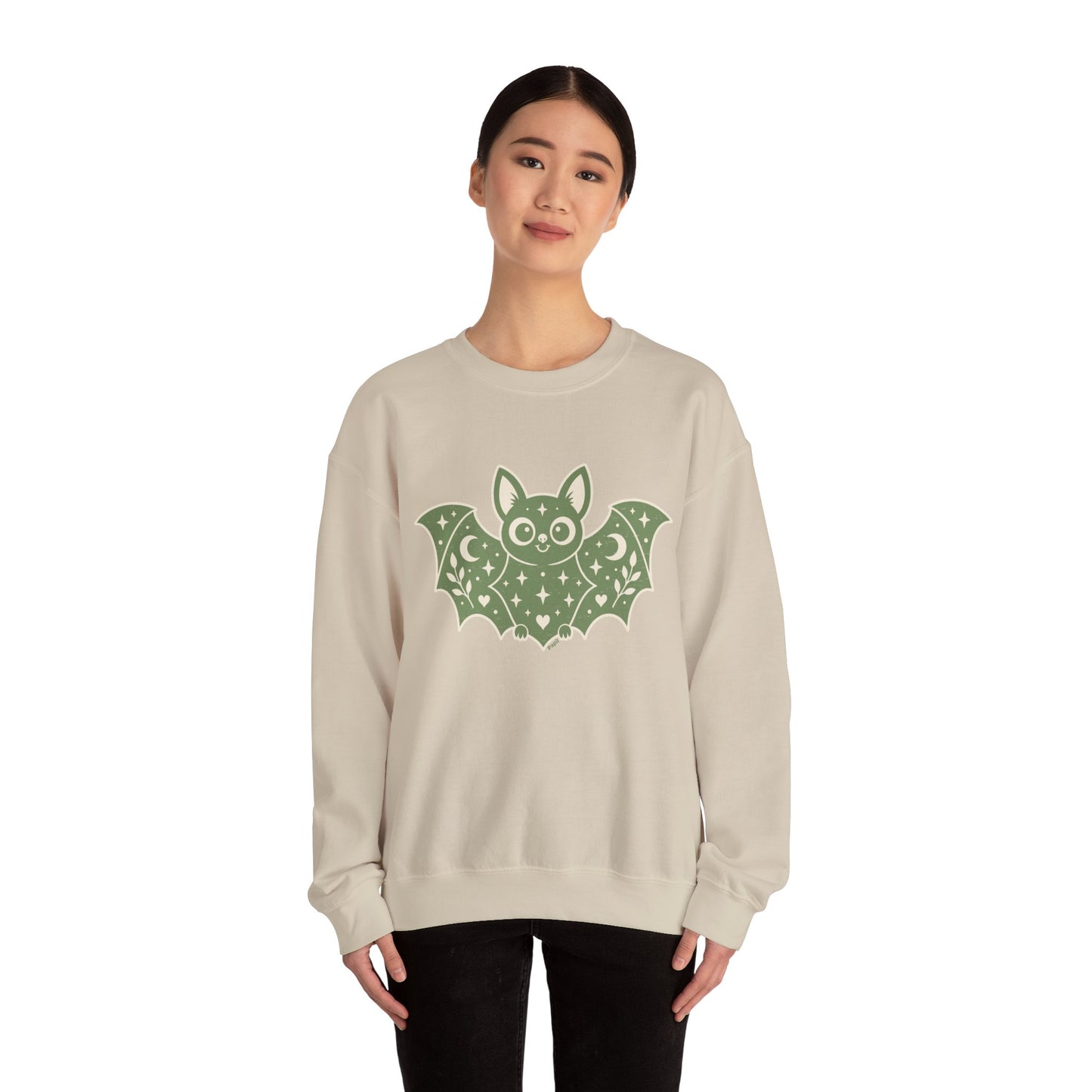 Moonlit Magic — Cute Purple Bat Halloween Crewneck Sweatshirt