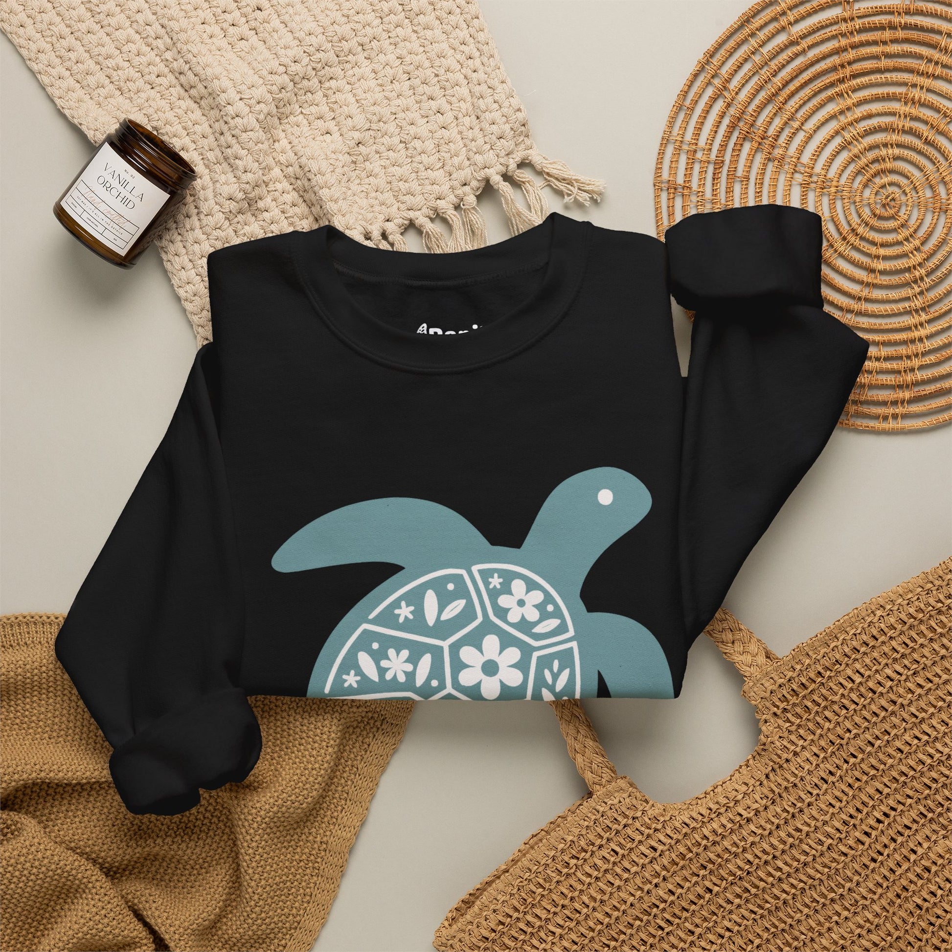 Shell Yeah! Floral Sea Turtle Cosy Crewneck Sweatshirt