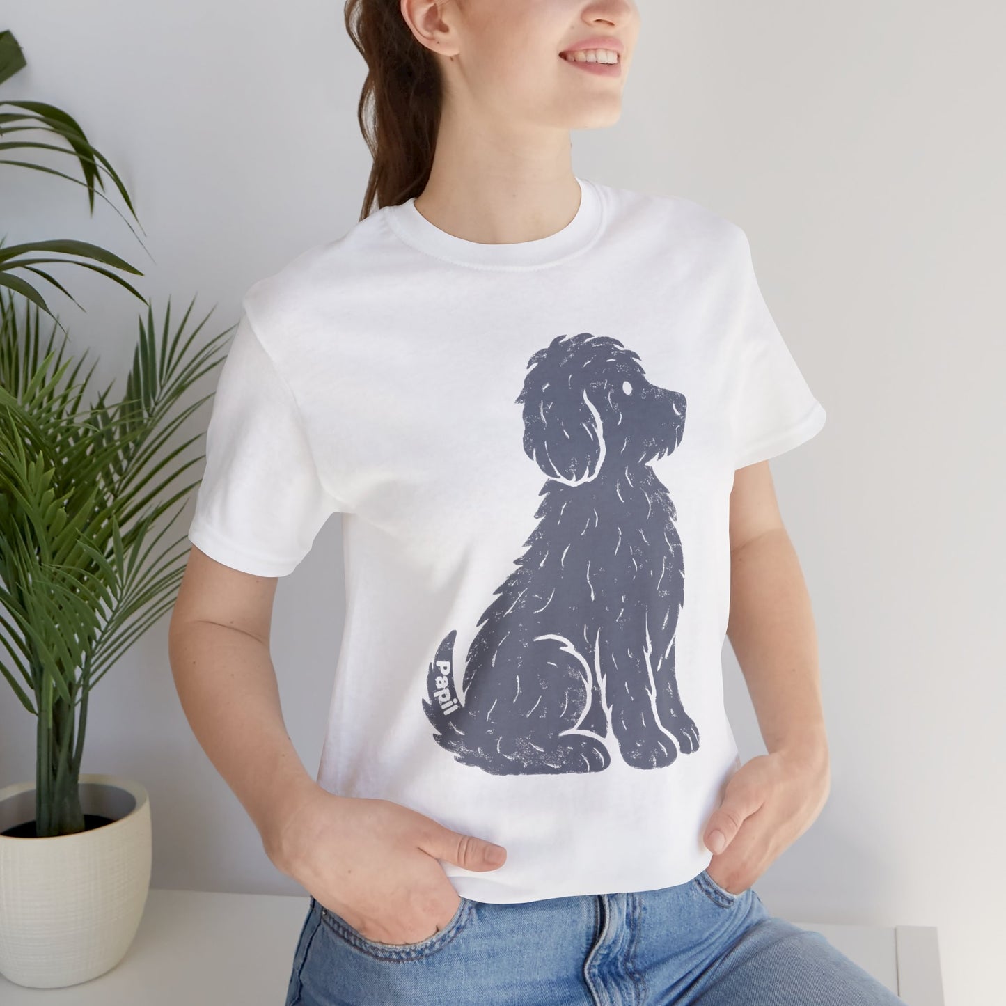 Cute Sitting Puppy Unisex T-Shirt — Whimsical Dog Graphic Tee