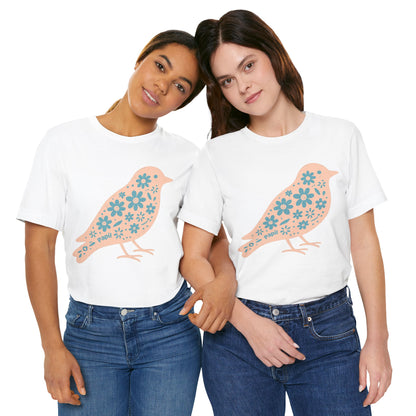Floral Spring Bird Graphic T-Shirt