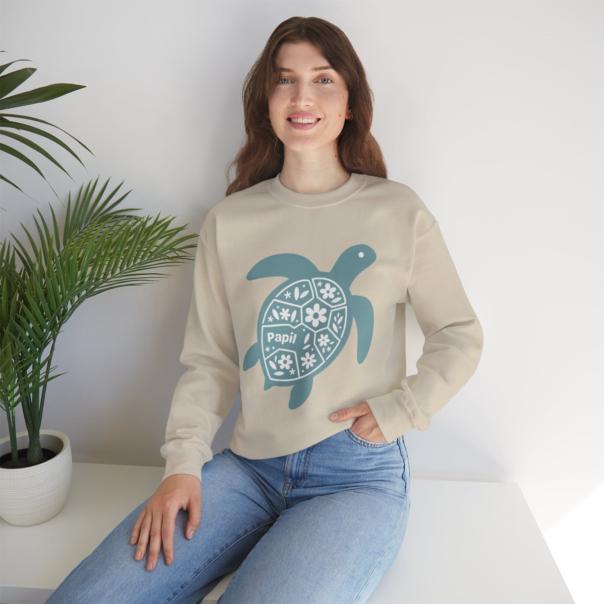 Shell Yeah! Floral Sea Turtle Cosy Crewneck Sweatshirt