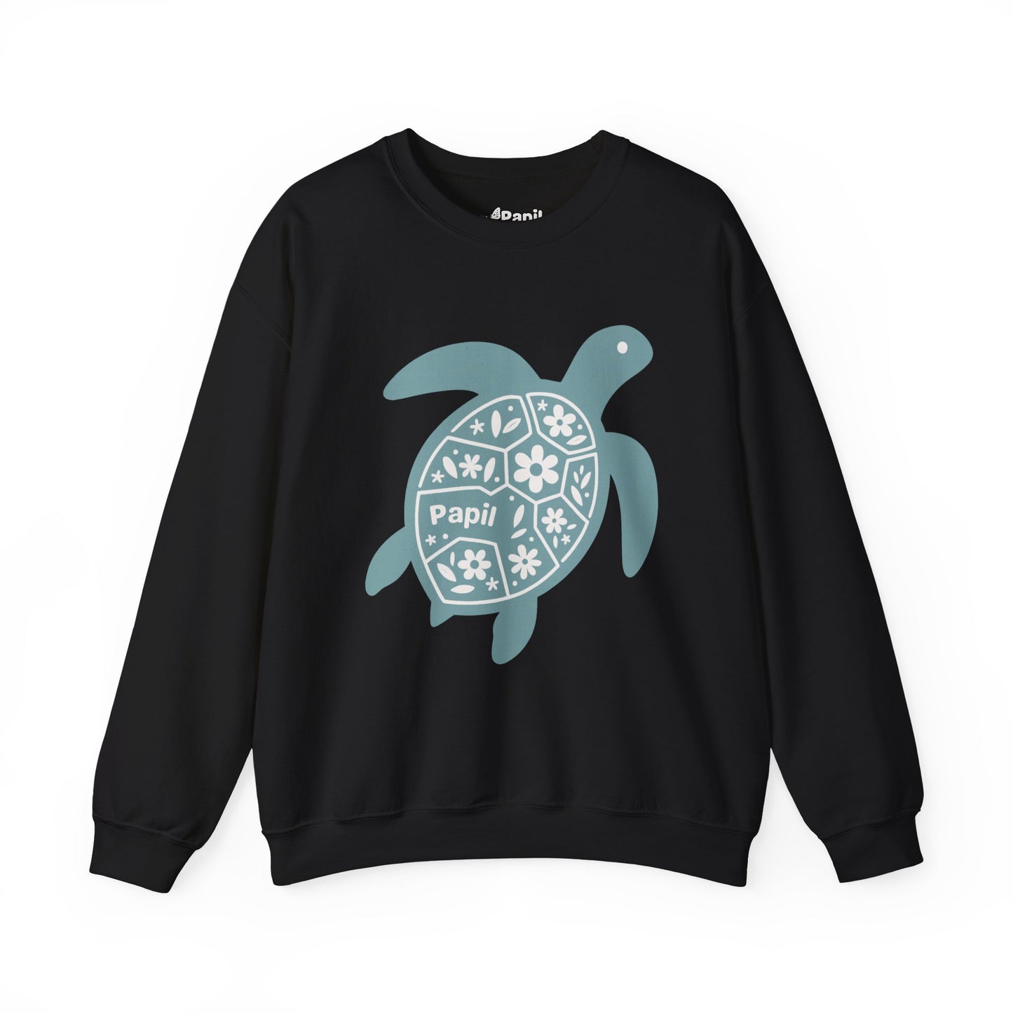 Shell Yeah! Floral Sea Turtle Cosy Crewneck Sweatshirt Black