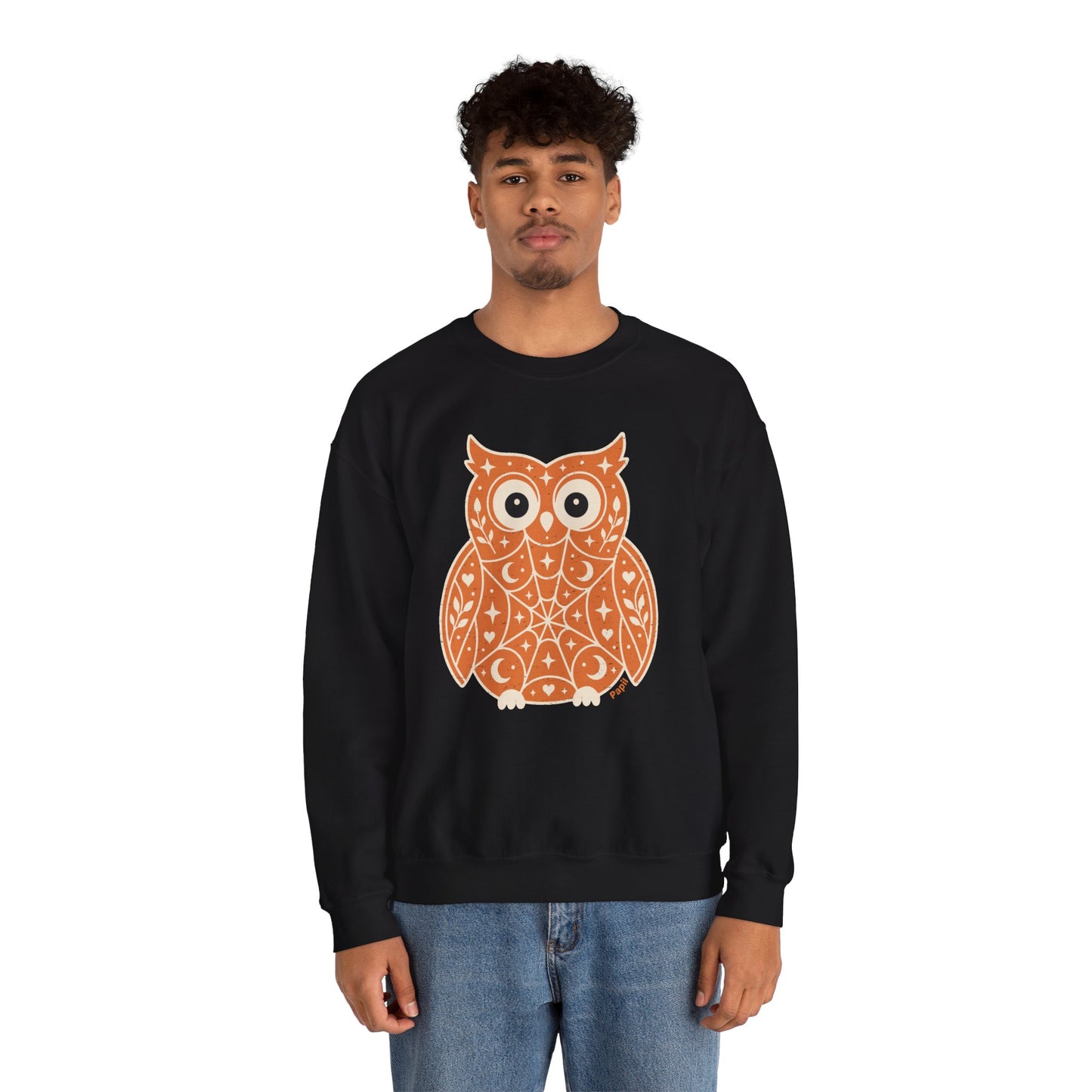 Wise & Whimsical — Folk Owl Cosy Crewneck Sweatshirt