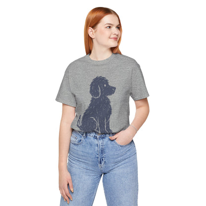 Cute Sitting Puppy Unisex T-Shirt — Whimsical Dog Graphic Tee
