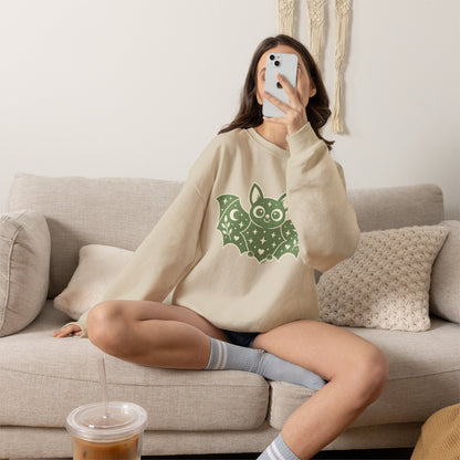 Moonlit Magic — Cute Purple Bat Halloween Crewneck Sweatshirt