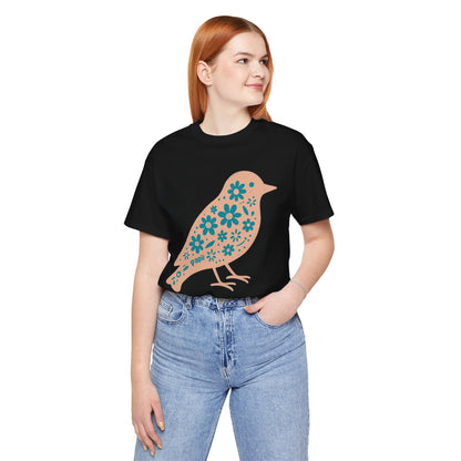 Floral Spring Bird Graphic T-Shirt