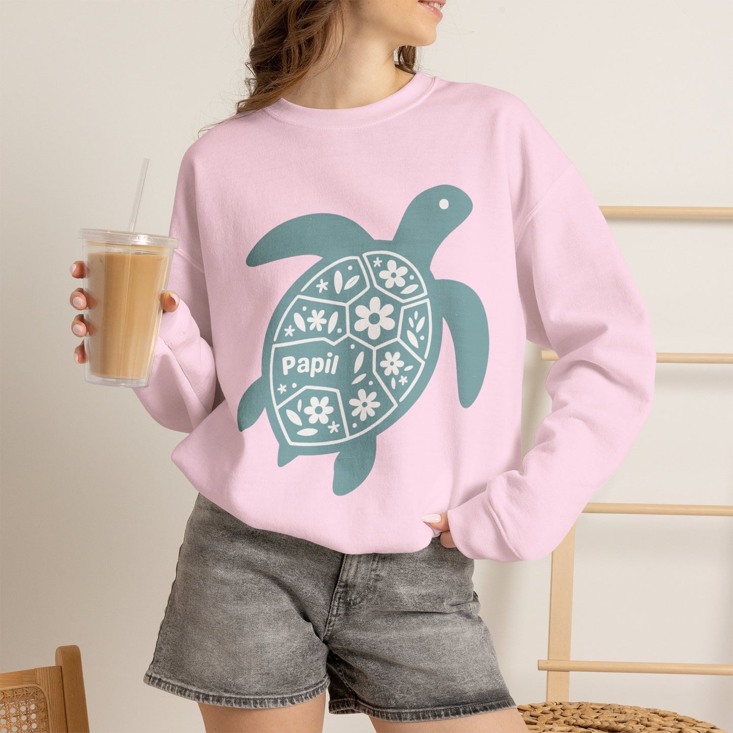 Shell Yeah! Floral Sea Turtle Cosy Crewneck Sweatshirt