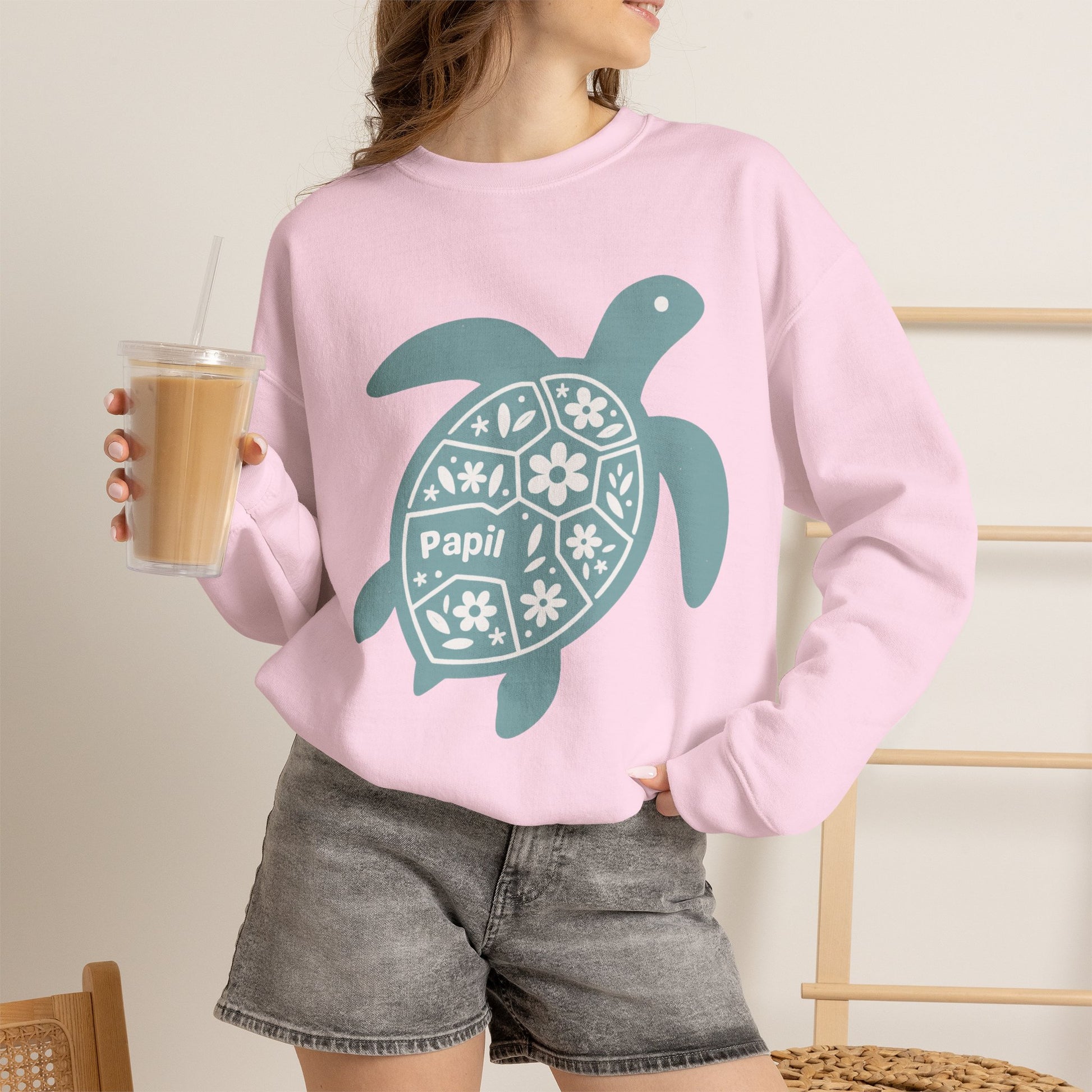 Shell Yeah! Floral Sea Turtle Cosy Crewneck Sweatshirt