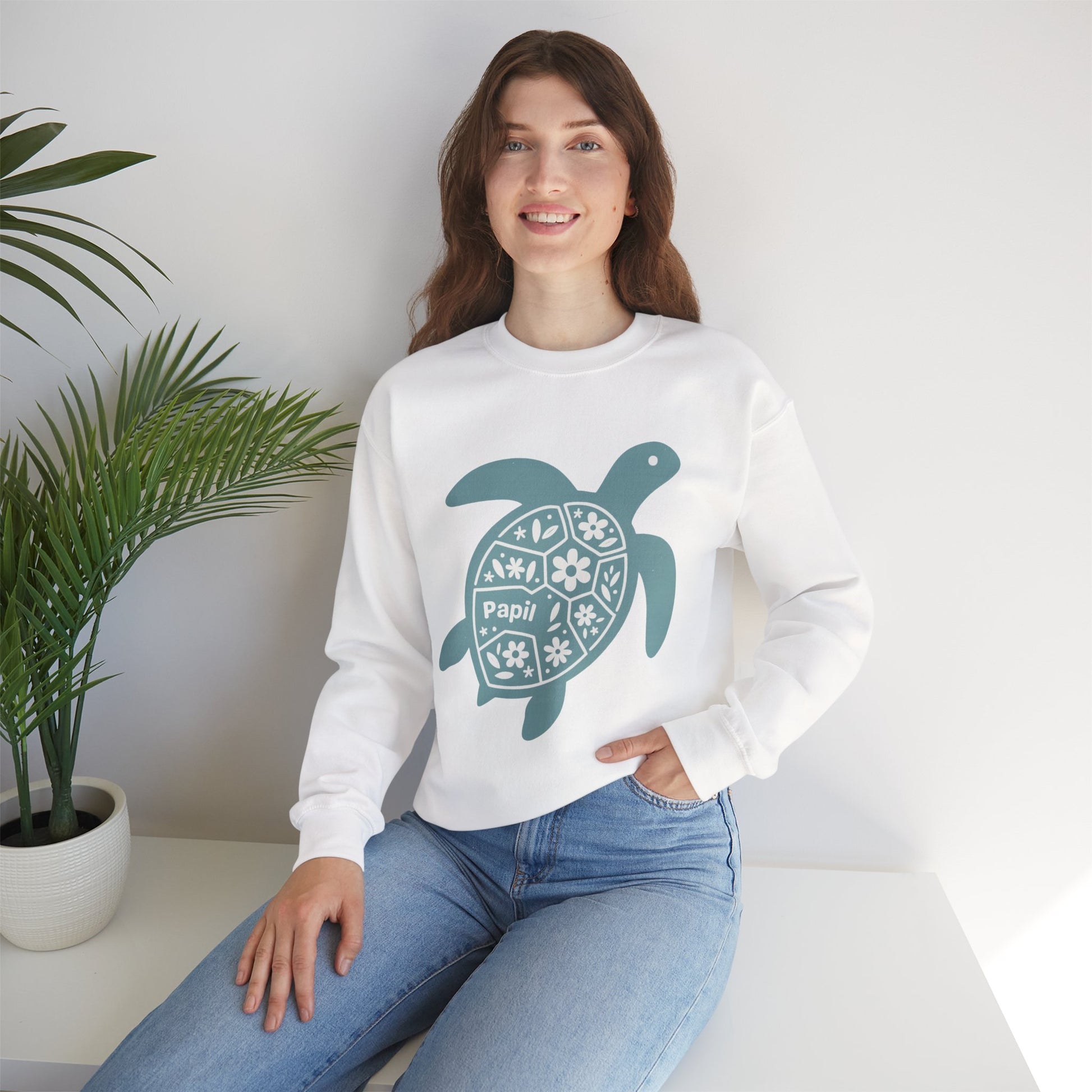 Shell Yeah! Floral Sea Turtle Cosy Crewneck Sweatshirt