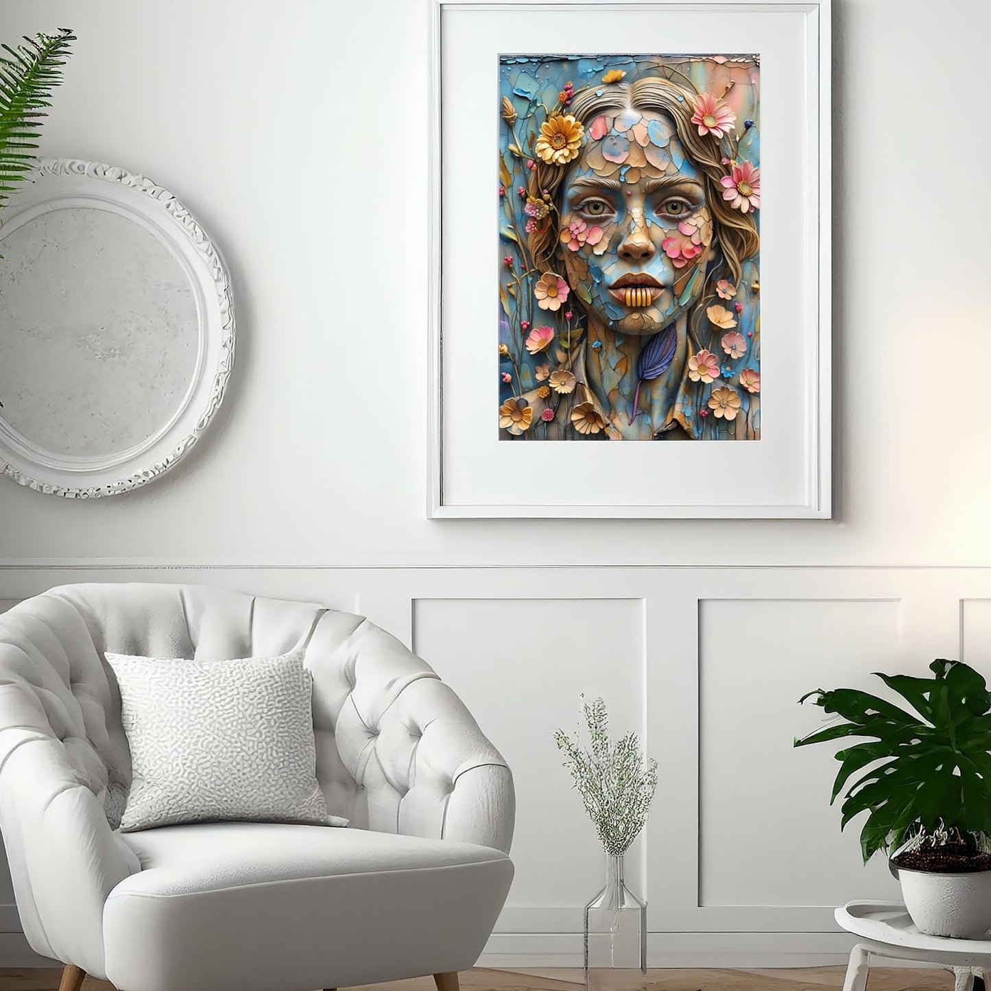 Bloom & Fracture Surreal Portrait Wall Art Poster