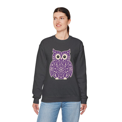 Wise & Whimsical — Folk Owl Cosy Crewneck Sweatshirt