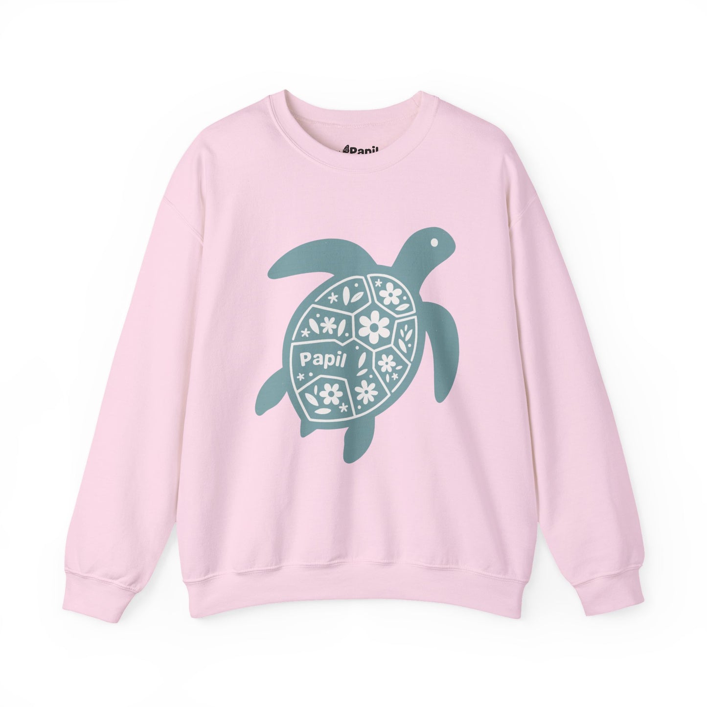 Shell Yeah! Floral Sea Turtle Cosy Crewneck Sweatshirt Light Pink