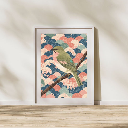 Songbird Serenity Japanese Art Wall Poster