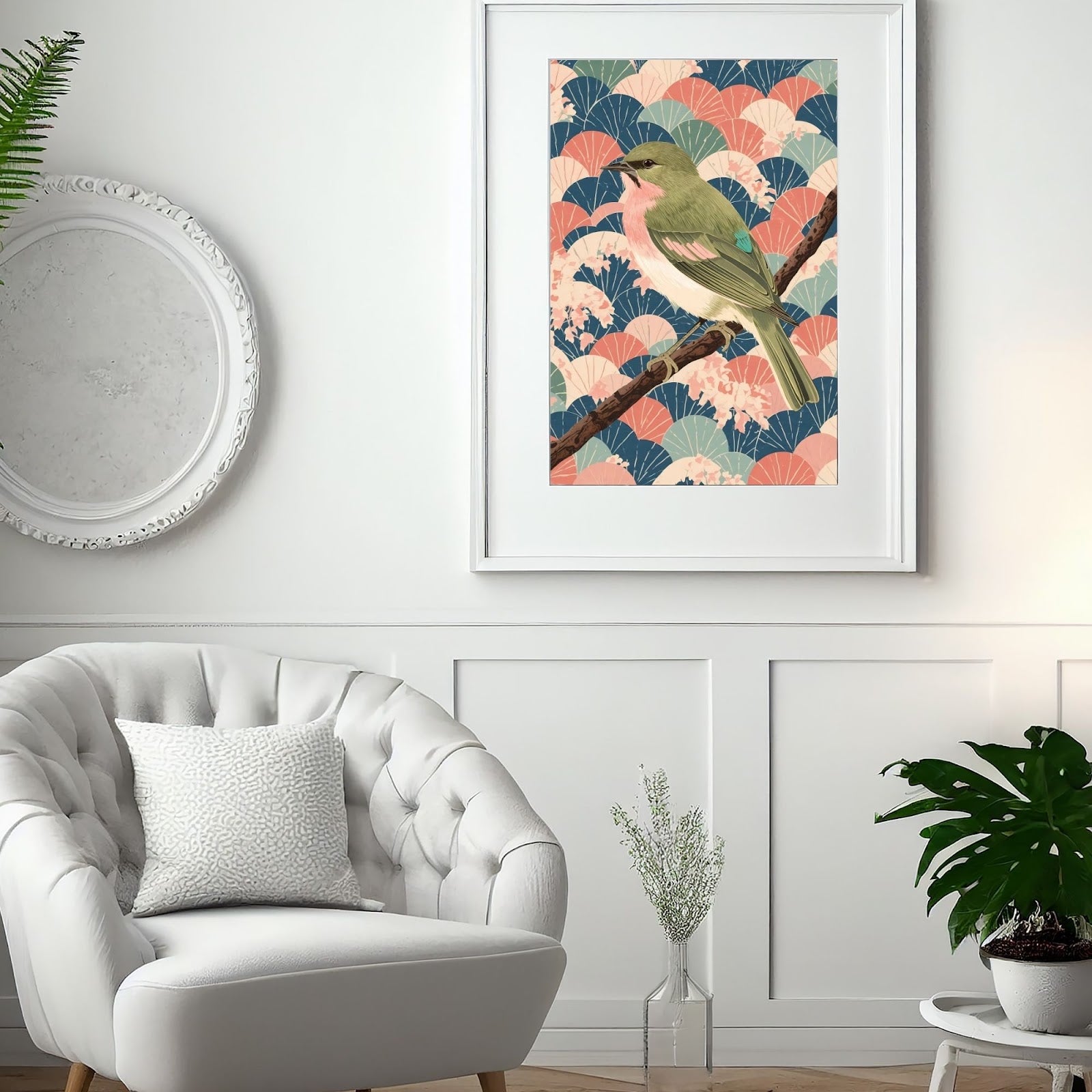 Songbird Serenity Japanese Art Wall Poster
