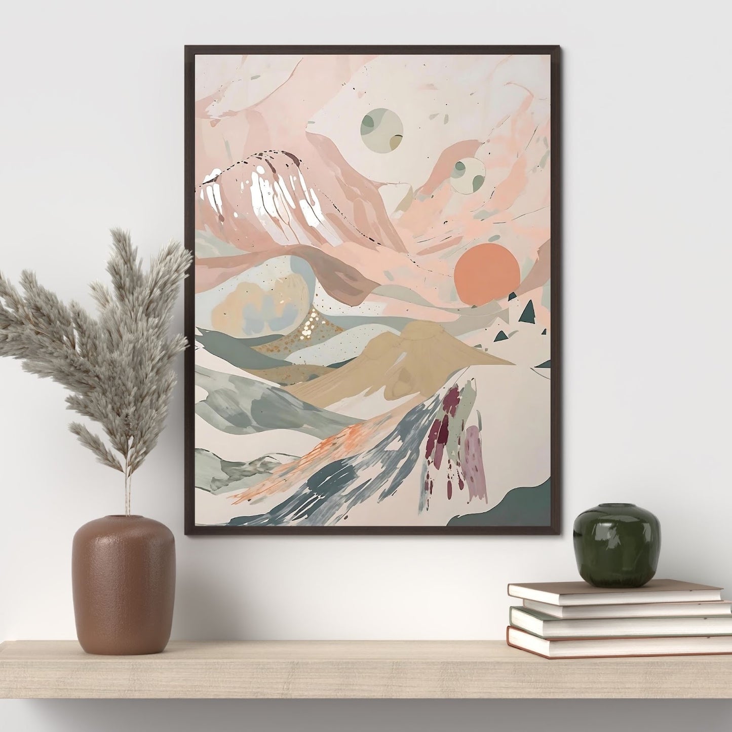 Celestial Desert Dreams Abstract Wall Art Poster
