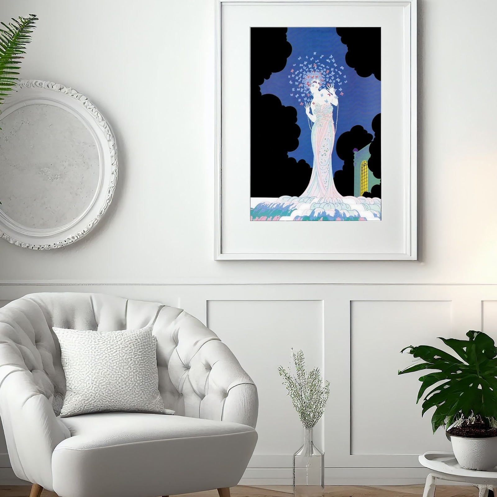 Butterfly Muse Art Deco Wall Art Poster