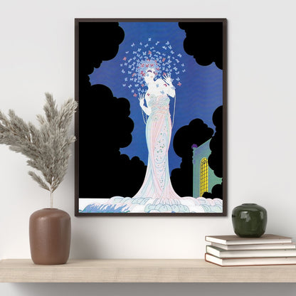 Butterfly Muse Art Deco Wall Art Poster