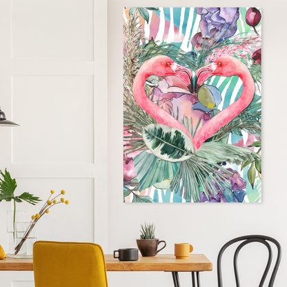 Flamingo Love Tropical Wall Art Poster