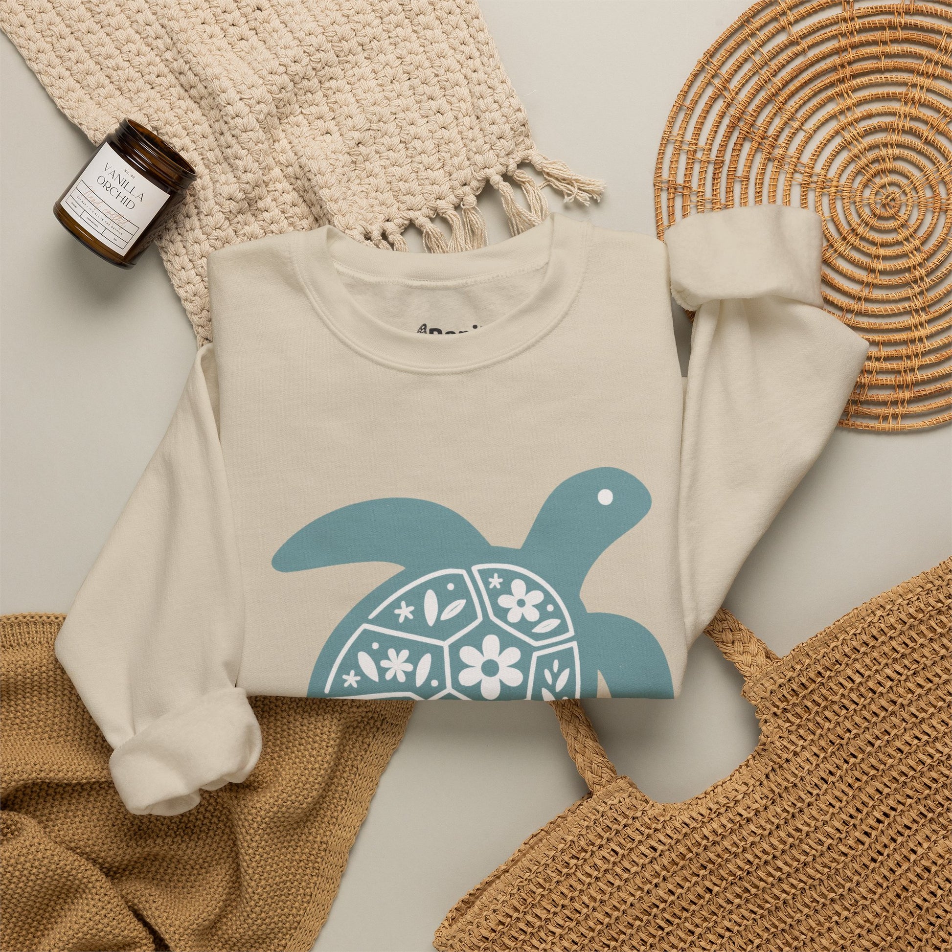 Shell Yeah! Floral Sea Turtle Cosy Crewneck Sweatshirt