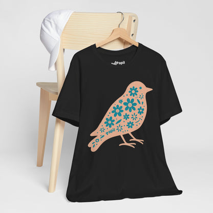 Floral Spring Bird Graphic T-Shirt