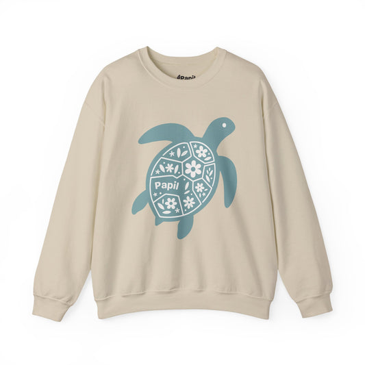 Shell Yeah! Floral Sea Turtle Cosy Crewneck Sweatshirt Sand