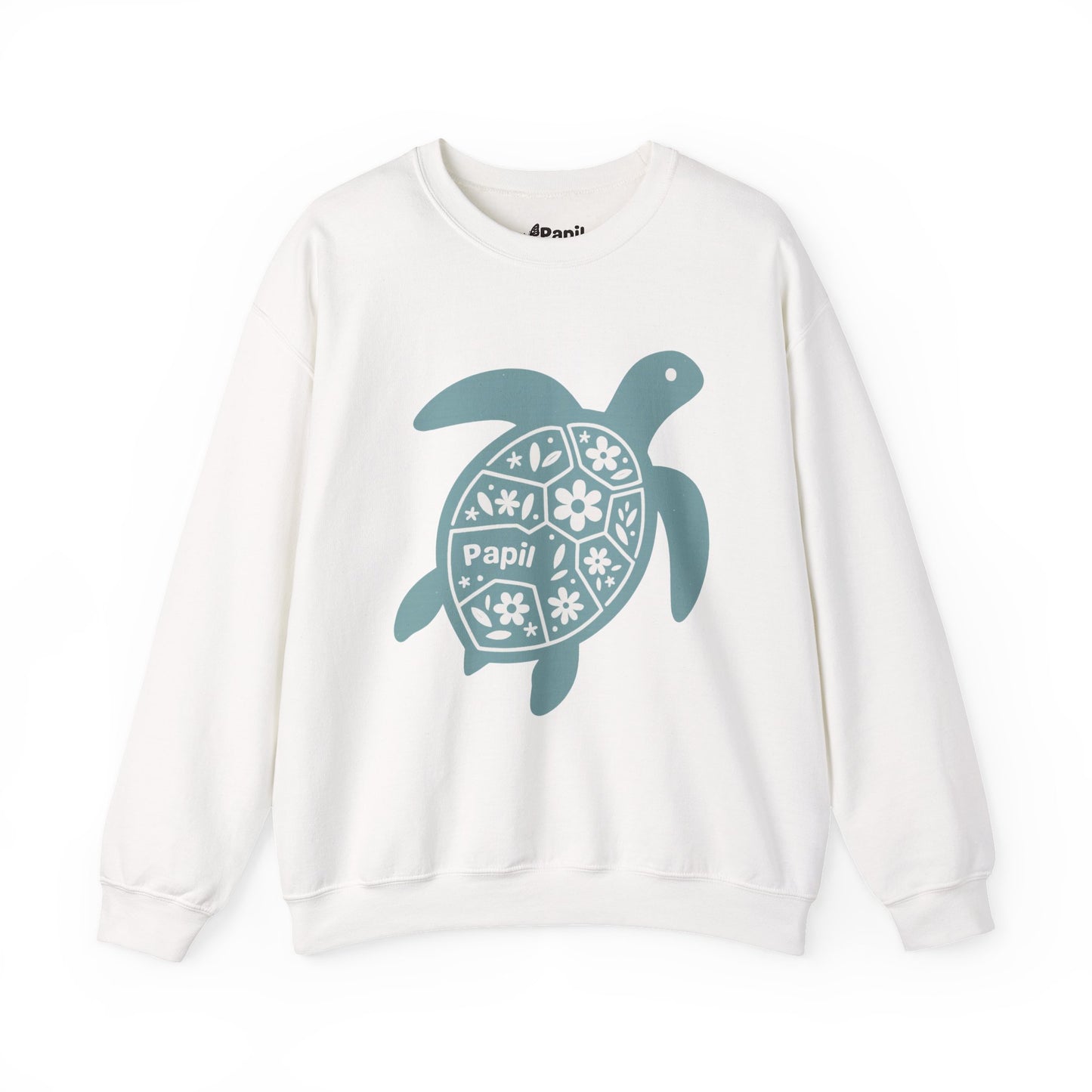 Shell Yeah! Floral Sea Turtle Cosy Crewneck Sweatshirt White
