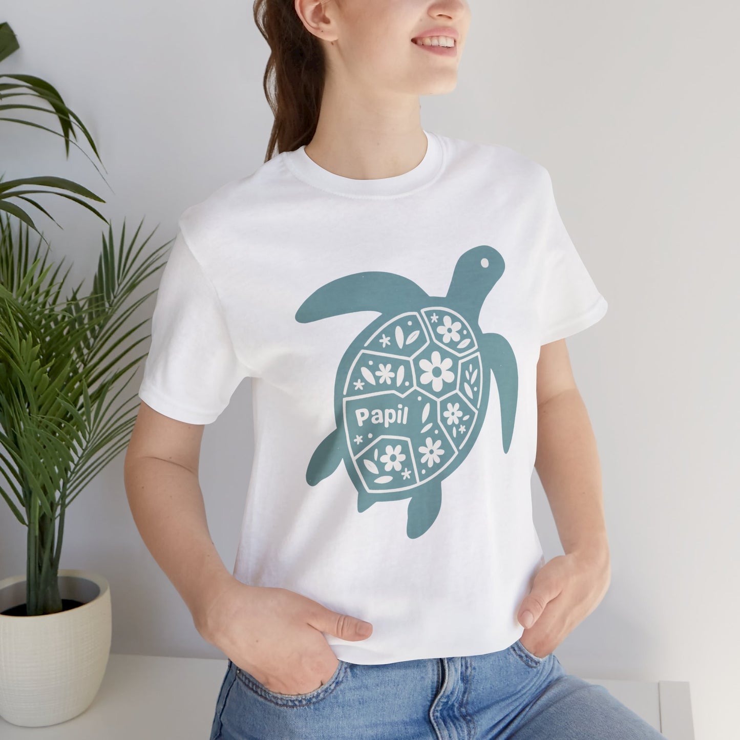 Sea Turtle Graphic Tee — Papil Floral Shell T-Shirt