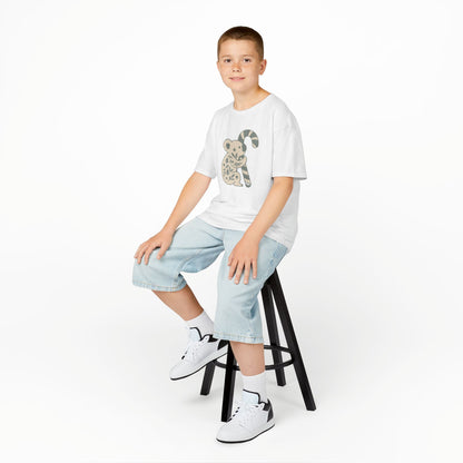 Floral Koala with Candy Cane Christmas Tee | Kids T-Shirt