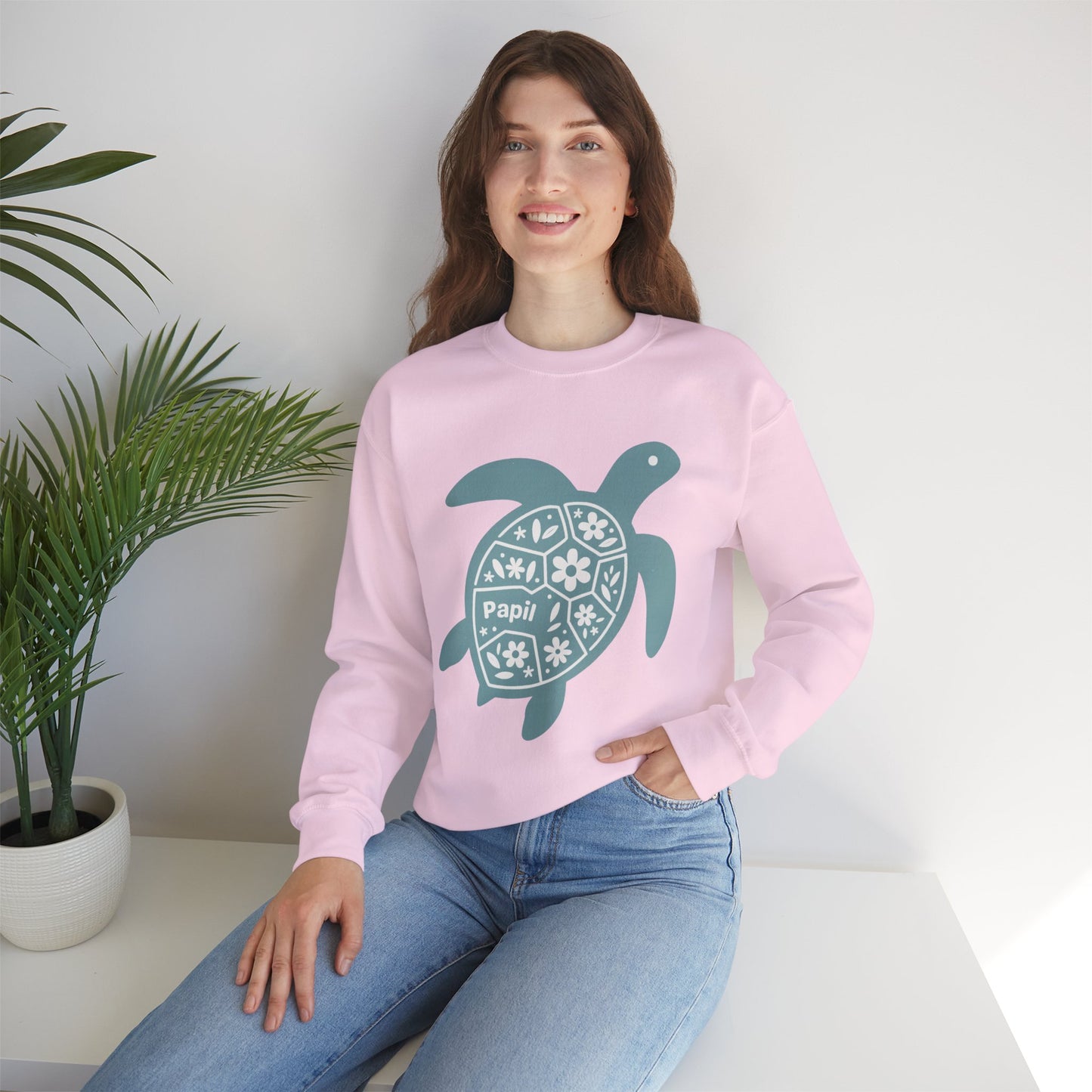 Shell Yeah! Floral Sea Turtle Cosy Crewneck Sweatshirt