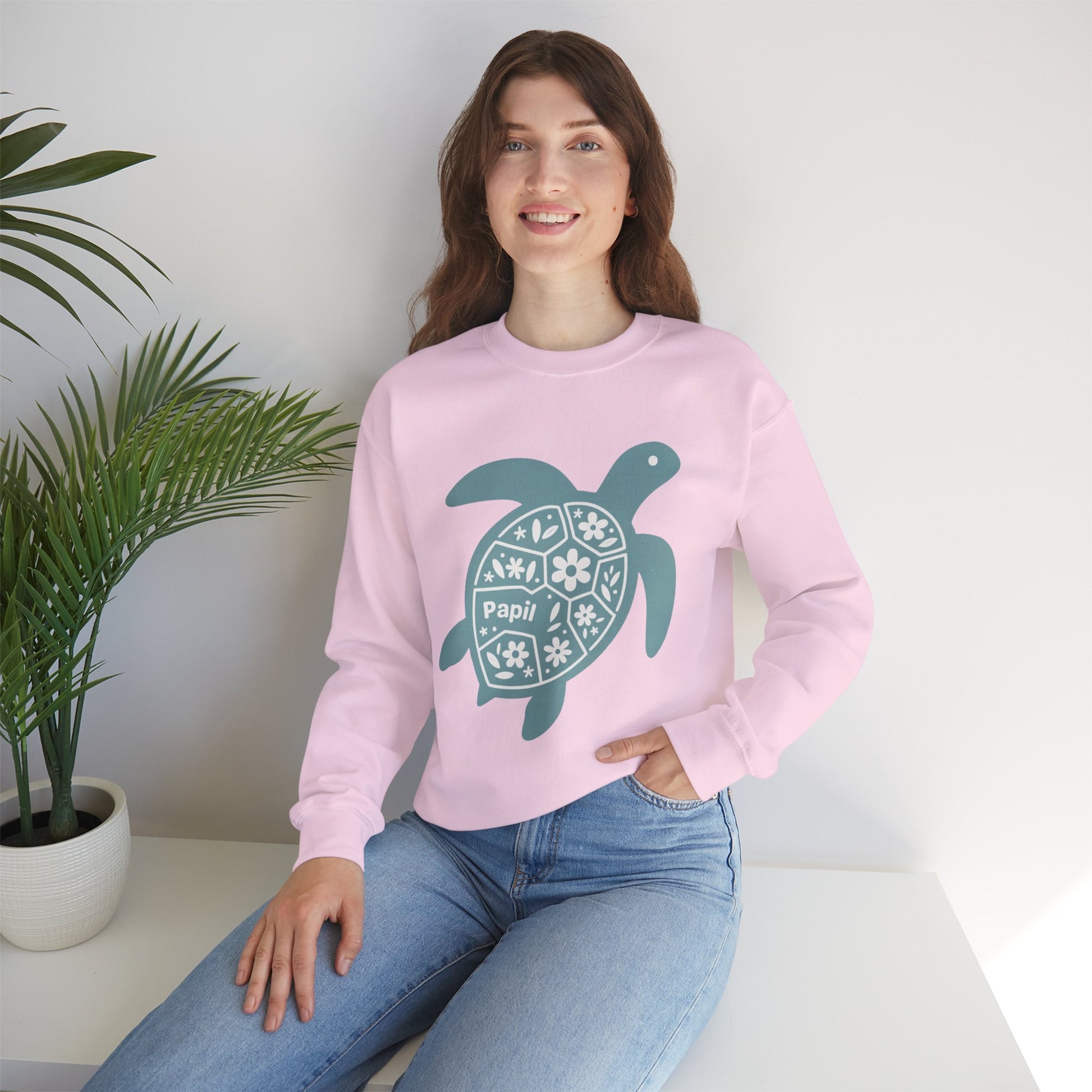 Shell Yeah! Floral Sea Turtle Cosy Crewneck Sweatshirt