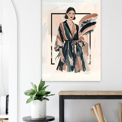 Kimono Chic Fashion Illustration Wall Art Poster