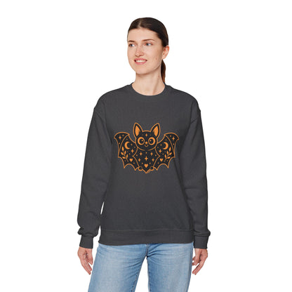 Moonlit Magic — Cute Purple Bat Halloween Crewneck Sweatshirt
