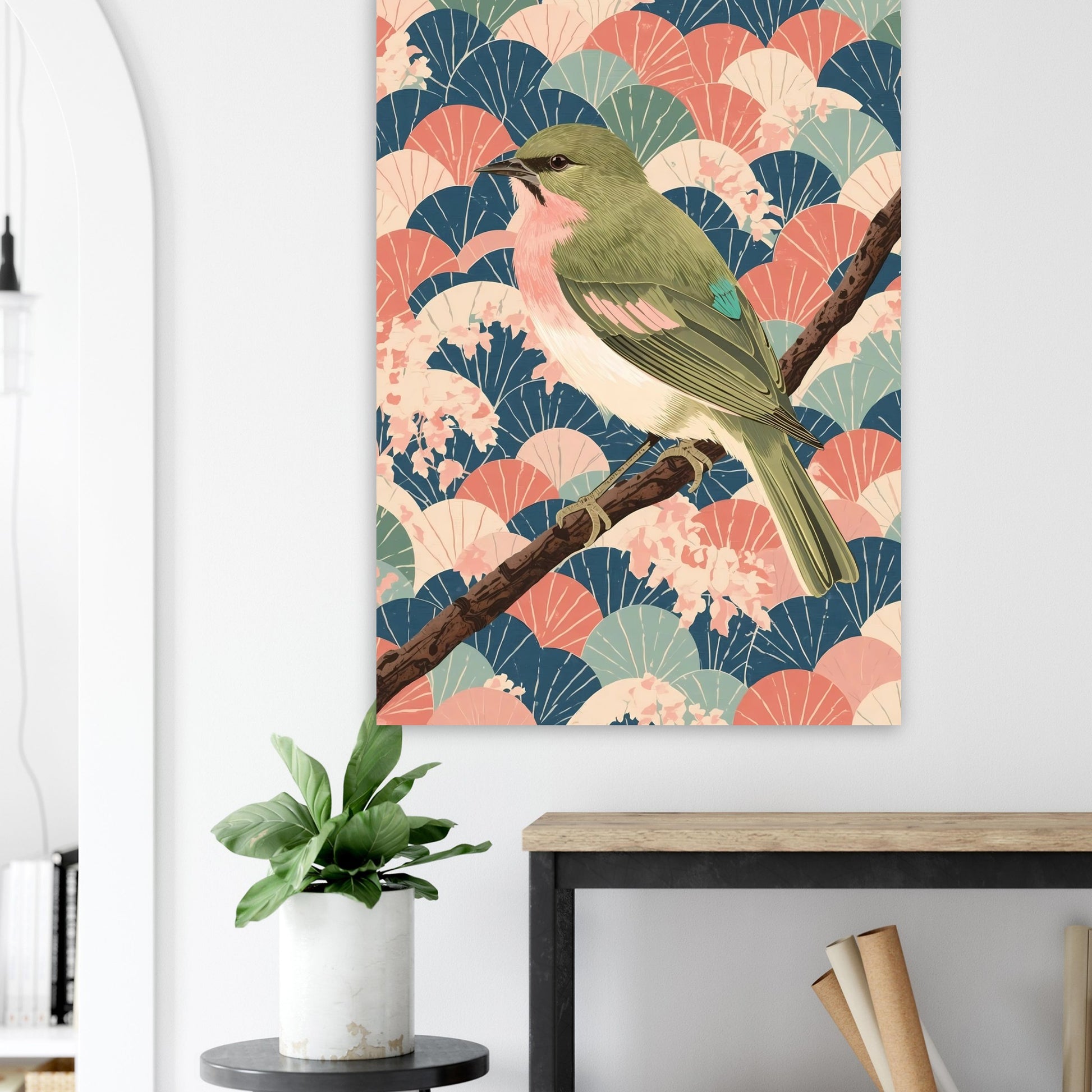 Songbird Serenity Japanese Art Wall Poster