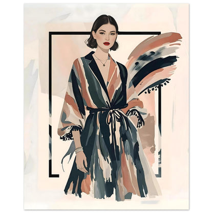 Kimono Chic Fashion Illustration Wall Art Poster 40x50 cm 16x20″